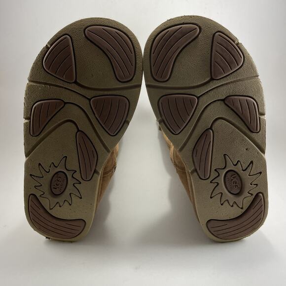 UGG 5235 Sunset Tall Tan Leather Shearling Lined Boots Womens Size 8 Chestnut - Picture 9 of 11